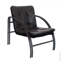 Кресло "Аксель", 610х720х720 мм, на металлическом каркасе, кожзам, черное
