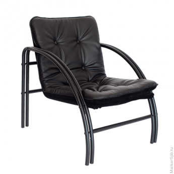 Кресло 'Аксель', 610х720х720 мм, на металлическом каркасе, кожзам, черное