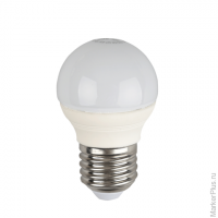 Лампа светодиодная ЭРА, 7 (60) Вт, цоколь E27, шар, теплый белый свет, 30000 ч., LED smdP45-7w-827-E