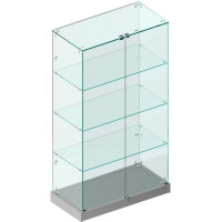 Витрина W_ИСТРА ХИТ ПРОДАЖ №5 с дверками,зад.стен.стекл 900х450х1600 серый Витрина W_ИСТРА ХИТ ПРОДАЖ №5 с дверками,зад.стен.стекл 900х450х1600 серый