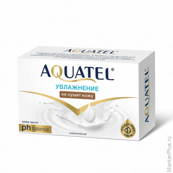 Мыло-крем 90 г AQUATEL "Классическое" увлажняющее, не сушит кожу, 6229