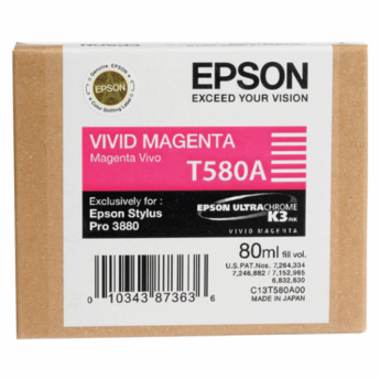 Картридж струйный для плоттера EPSON (C13T580A00) Epson StylusPro 3880 и др., пурпурный, 80 мл, ориг