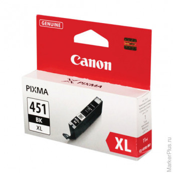 Картридж струйный CANON (CLI-451BK XL) PIXMA MX724/924/iX6840, черный, оригинальный, ресурс 5000 стр