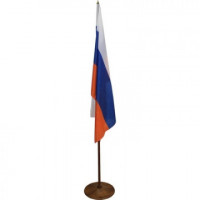Флаг TI_напольный России, текстура дерева, вишня