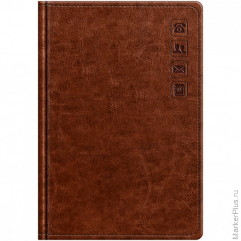 Телефонная книга А5, 80л., кожзам, BG "Nebraska. Brown", с вырубкой