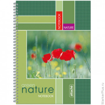 Тетрадь общая Attache,60л,клет,А4,спир,обл.мел.карт Тетрадь общая Attache,60л,клет,А4,спир,обл.мел.карт