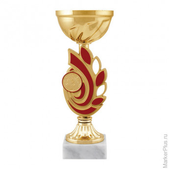 Кубок металлический "Мирабель"(80х80х200 мм), основание мрамор, "золото", 8591-200-102