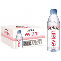 Вода минеральная Evian ПЭТ 0,5л негаз.24шт/уп/, 497281, 24 шт