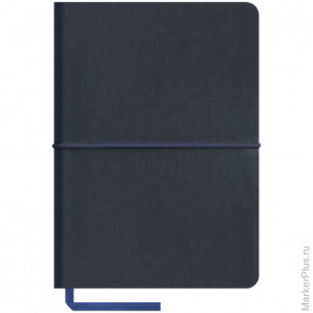 Записная книжка А6 120л. ЛАЙТ, кожзам, "Caprice soft", синий, тонир.блок, ляссе, на резинке