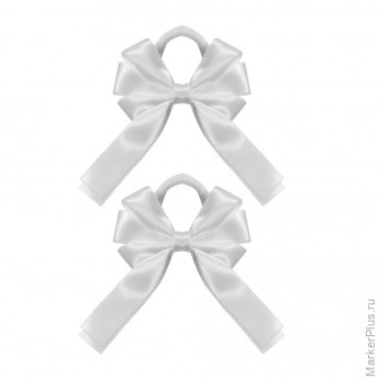 Банты для волос НАБОР 2 шт., 9х11 см, 7х4 см, 8х10 см, белый, АССОРТИ, MONTE VITA, 457118, комплект 2 шт