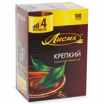 Чай ЛИСМА 'Крепкий', черный, 100 пакетиков по 2 г, 201933