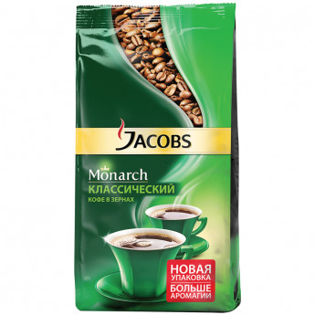 Кофе в зернах Jacobs "Monarch", вакуумный пакет, 800г