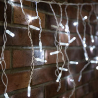 Гирлянда Айсикл (бахрома) LED 2.4х0.6м эфф мерцания 230В БЕЛЫЕ 255-036