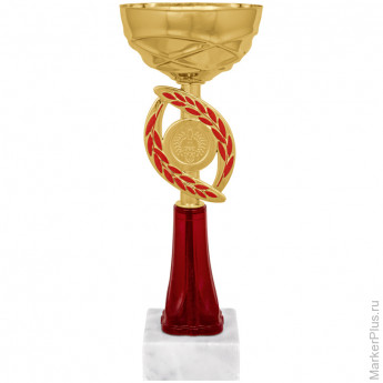 Кубок "Динара", металл, золото/красный, основание мрамор, 23см