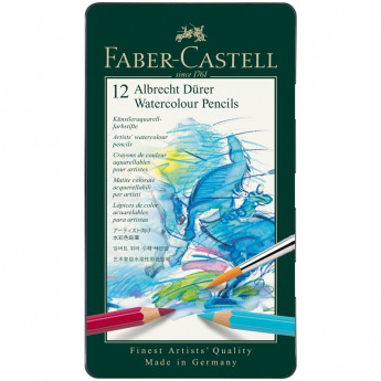 Карандаши акварельные художественные Faber-Castell 'Albrecht D?rer', 12цв, метал. коробка