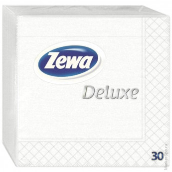 Салфетки бумажные ZEWA Делюкс 2сл, 24*24см, 30шт/упак, белые
