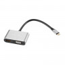 Кабель USB3.1 TypeCm - HDMI+USB3.0+PD+VGA Alum Grey 4K, Telecom <TUC055
