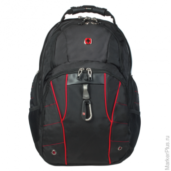 Рюкзак WENGER, универсальный, черный, красные вставки, 29 литров, 34х18х47 см, 693920140