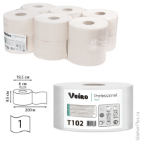 Бумага туалетная 200 м, VEIRO Professional (Система T2), КОМПЛЕКТ 12 шт., Basic, T102, комплект 12 шт