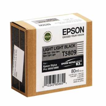 Картридж струйный для плоттера EPSON (C13T580900) Epson StylusPro 3880 и др., светло-серый, 80 мл, о