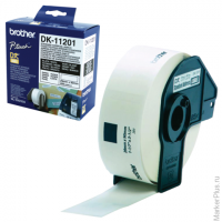 Картридж для принтеров этикеток BROTHER DK11201, 90 мм х 29 м, черный шрифт, белый фон, 400 наклеек 