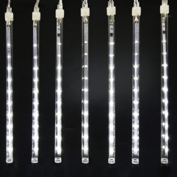 Электрогирлянда-занавес уличная 'Сосульки' 2,1х0,3 м, 160 LED, холодный белый, 220 V, ЗОЛОТАЯ СКАЗКА, 591340