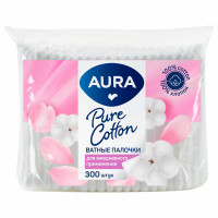 Ватные палочки КОМПЛЕКТ 300 шт., AURA, пакет, ш/к 11160, 13139 Ватные палочки КОМПЛЕКТ 300 шт., AURA, пакет, ш/к 11160, 13139