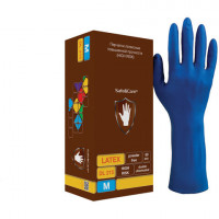 Перчатки латексные смотровые КОМПЛЕКТ 25пар(50шт), M (средний), синие, SAFE&CARE High Risk DL 215