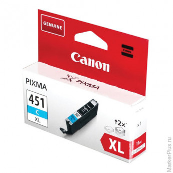 Картридж струйный CANON (CLI-451C XL) PIXMA MX724/924/iX6840, голубой, оригинальный, ресурс 700 стр.
