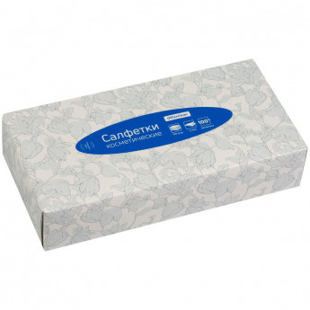 Салфетки косметические OfficeClean, 2-х слойн., 20*20см, в картонном боксе, белые, 100шт., комплект 100 шт