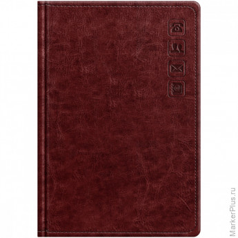Телефонная книга А5, 80л., кожзам, BG "Nebraska. Dark red", с вырубкой