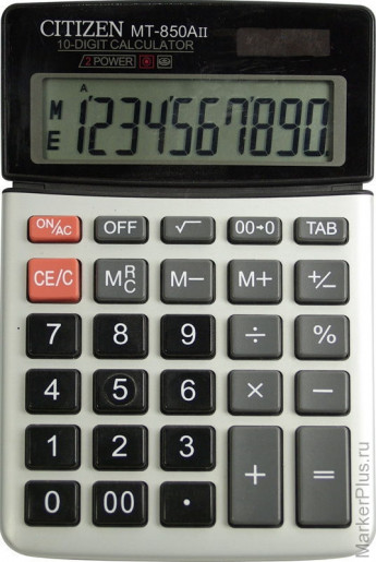 Калькулятор настольный Citizen MT, 10 разр., двойное питание, 104*161*17мм, белый/серый