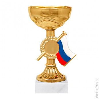 Кубок металлический "Гелла"(80х80х150 мм), основание мрамор, "золото", 8219-150-000