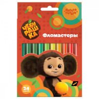 Фломастеры Мульти-Пульти 'Чебурашка', 24цв., смываемые, картон, европодвес