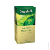 Чай Greenfield Green Melissa, зеленый с мелиссой, 25 фольгированных пакетиков по 1,5грамма