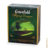 Чай GREENFIELD (Гринфилд) 'Flying Dragon', зеленый, 100 пакетиков в конвертах по 2 г, 0585