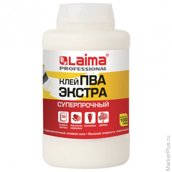 Клей ПВА Экстра Суперпрочный 1 кг (керамика, ткань, кожа, дерево, бумага, картон), LAIMA, 606432 