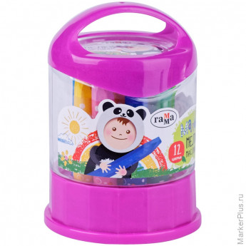 Мелки масляные Гамма "Малыш", 12цв.. шестигранные, пластиковый стакан-подставка, 3 шт/в уп Мелки масляные Гамма "Малыш", 12цв.. шестигранные, пластиковый стакан-подставка, 3 шт/в уп