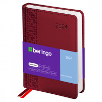 Ежедневник датированный 2024г., А6, 184л., кожзам, Berlingo "Vivella Prestige", бордовый
