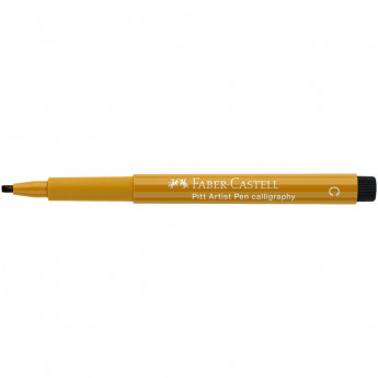 Ручка капиллярная Faber-Castell "Pitt Artist Pen Calligraphy" цвет 268 зеленое золото, С=2,5мм, пишущий узел каллиграфический