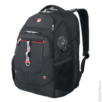Рюкзак WENGER, универсальный, черный, красные вставки, 34 литра, 34х22х46 см, 6968201408