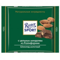 Шоколад Ritter Sport молочный цельный миндаль 100г