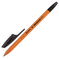 Ручка шариковая BRAUBERG X-301 Orange, корпус оранжевый, узел 0,7мм, линия 0,35мм, черная, 142410