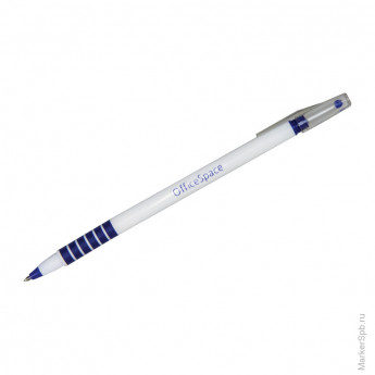 Ручка шариковая 'OfficeSpace' синяя, 0,7мм, белый корпус, на масляной основе, 10 шт/в уп