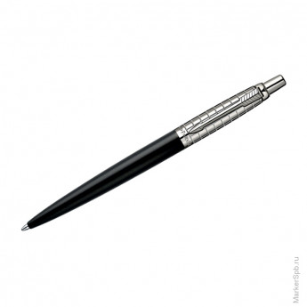 Ручка шариковая "Jotter Premium Satin Black Chiselled" синяя, 0,7мм, корпус черный/хром, подар.уп.