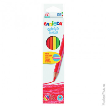Карандаши цветные CARIOCA, 6 цветов, грифель 3 мм, шестигранные, картонная коробка, 41256