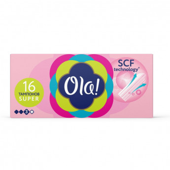 Тампоны Ola! TAMPONS SUPER Шелковистая поверхность 16шт/уп, 50363, комплект 16 шт