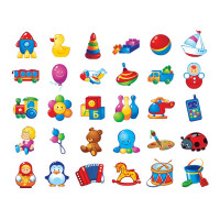 Наклейки LID на шкафчики Игрушки 5х5 см (30 шт. в уп.) С-67-1