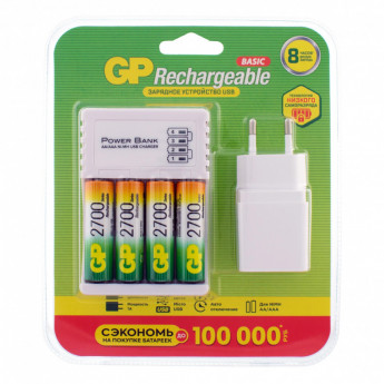 Зарядное устройство GP 270AAHC/CPBA-2CR4 4 слота в компл. 4 акк. 2700mAh