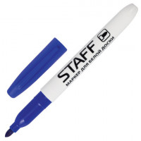 Маркер для доски STAFF, тонкий корпус, круглый наконечник 2,5 мм, синий, 151094, 48 шт/в уп